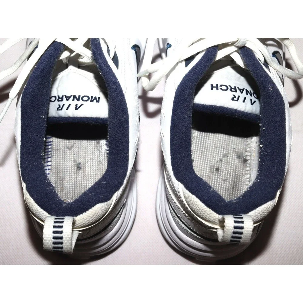 Nike Air Monarch IV Men's 415445-102 White Navy Shoe Size 9